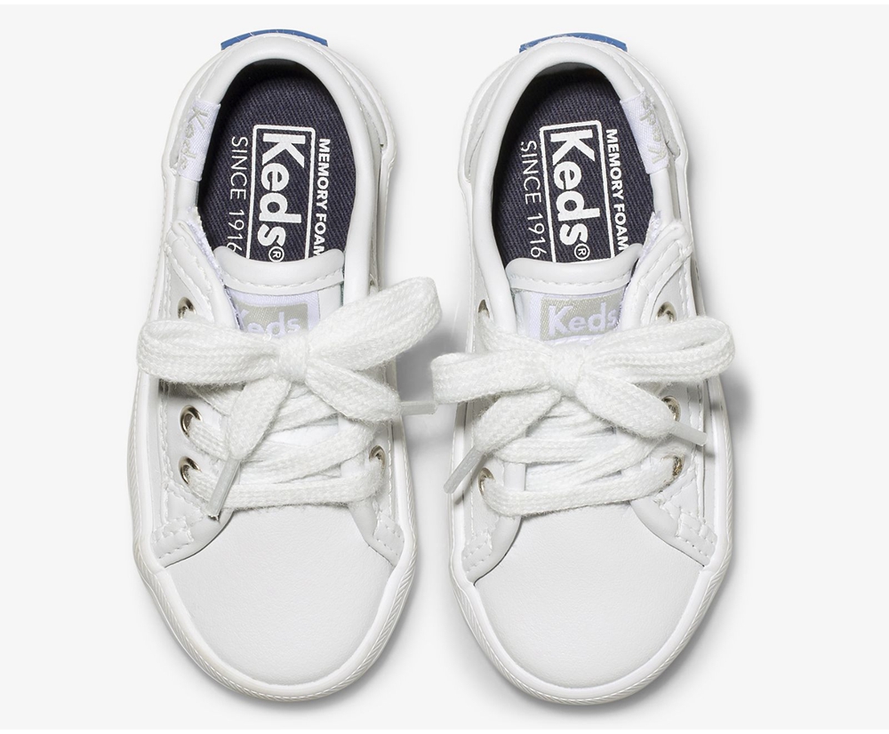 Tenis Keds Niña Blancos - Kickstart Jr. Cuero - 7093-JZBLQ